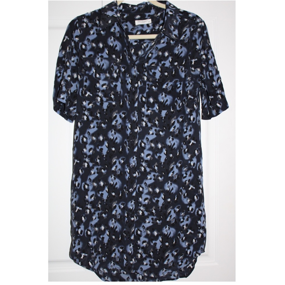 Equipment silk leopard print shirt dress.